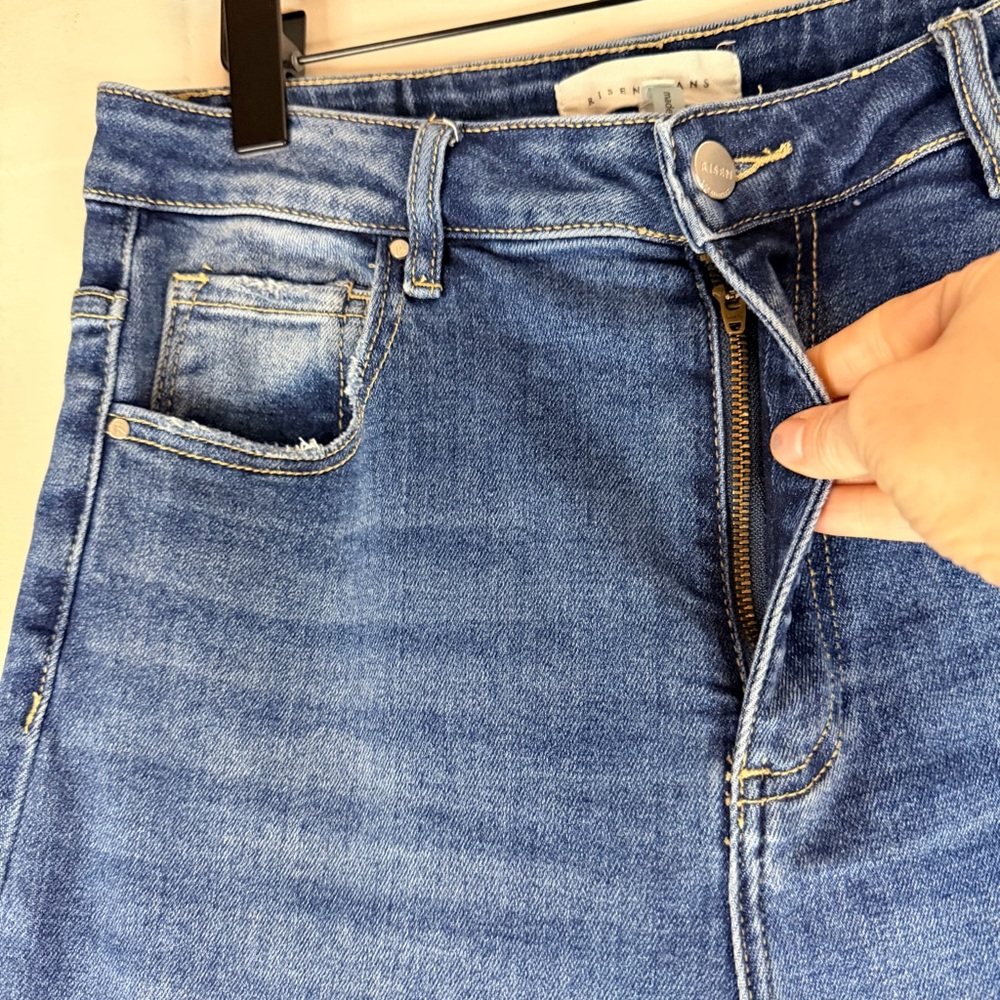 RISEN JEANS Women’s Size 13/31 Denim Wide Leg High Rise Fit Stretch Style - Picture 6 of 14